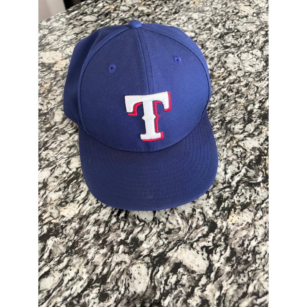 New Era 59FIFTY Texas Rangers Hat Royal Blue Fitted MLB Baseball Cap Size 7 1/8